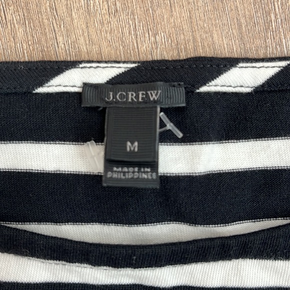 J Crew black and white stripe 3/4 sleeve with lace detail soft and stretchy M - Picture 5 of 10